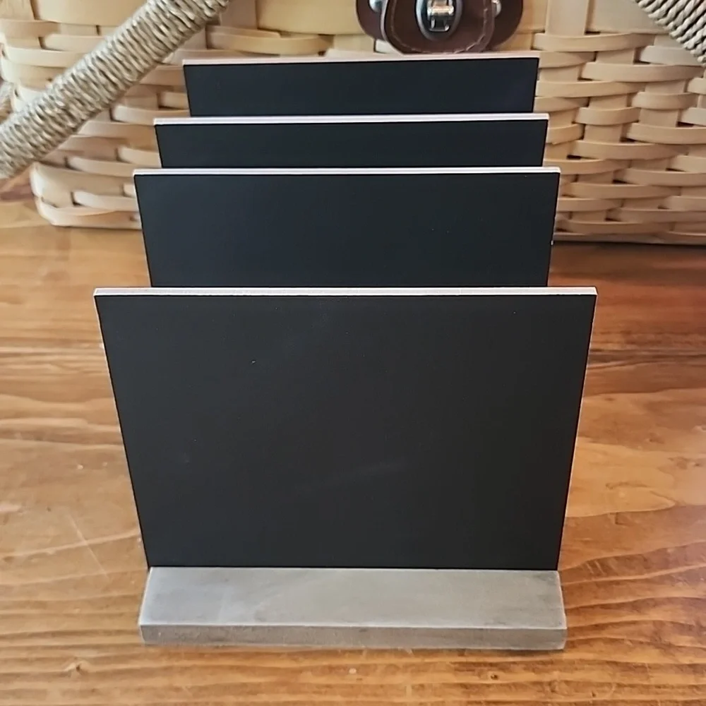 6-5‎ X 6 Inch Mini Tabletop Chalkboard Signs with Vintage Style Wood Base Stands